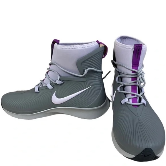 Nike Binzie Rain Boots Shoes GS Smoke Grey Violet Frost BQ5380 003 New - Picture 5 of 7